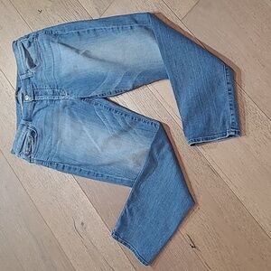 7 For All Mankind Jeans Women's sz 29  Josefina Button Fly Mid Rise Crop Denim